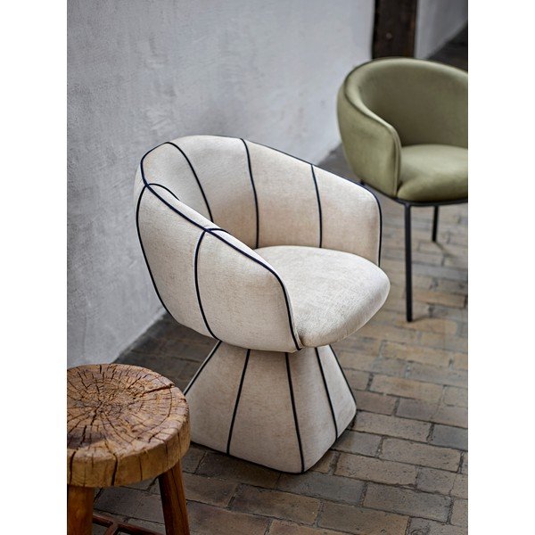Khaki zamatové jedálenské kreslo s podrúčkami Cortone – Bloomingville-image-2