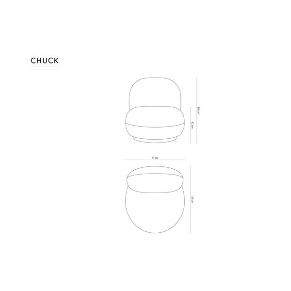 Svetlomodré otočné ženilkové kreslo Chuck – Micadoni -image-4