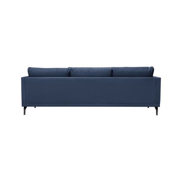 Tmavomodrá trojmiestna pohovka s podnožou v čiernej farbe Windsor & Co Sofas Jupiter-image-3