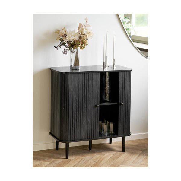 Čierna komoda z borovicového dreva 80x87x40 cm Nikko – House Nordic-image-1