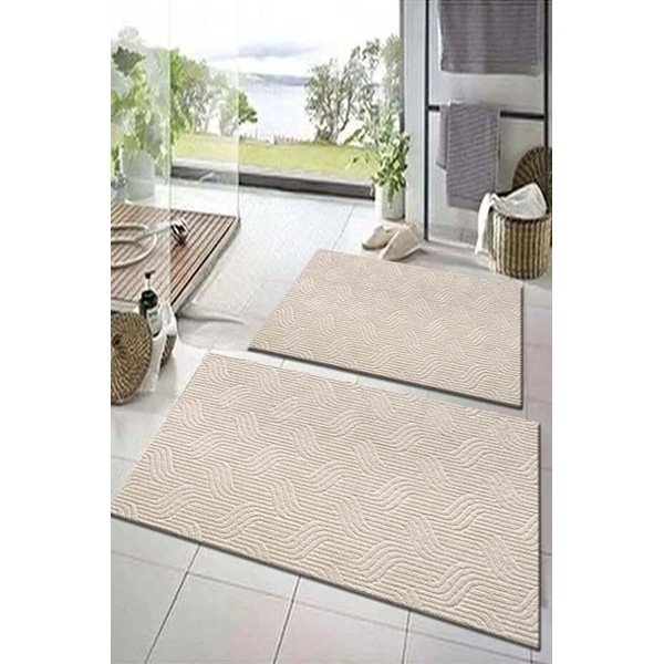 Béžové kúpeľňové predložky v súprave 2 ks 60x100 cm – Mila Home-image-1