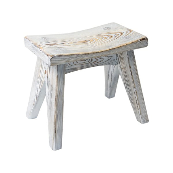 Dřevěná stolička Stool, bílé dřevo