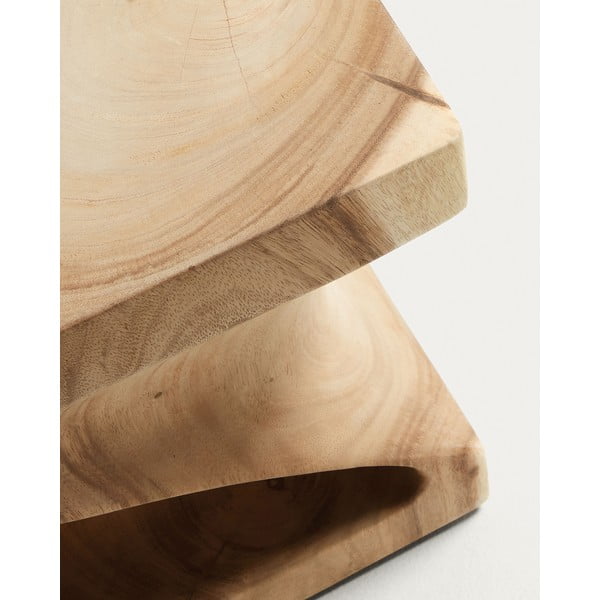 Odkladací stolík z masívu munggur 30x30 cm Hakon – Kave Home-image-3