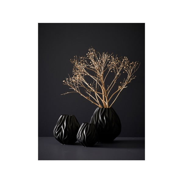 Čierna porcelánová váza Morsø Flame, výška 15 cm-image-2