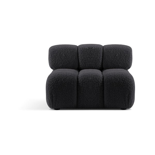 Antracitový modul pohovky z textílie bouclé (stredový diel) Bellis – Micadoni Home
