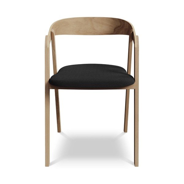 Čierne jedálenské kreslo z masívneho dreva Erika – Makamii-image-1