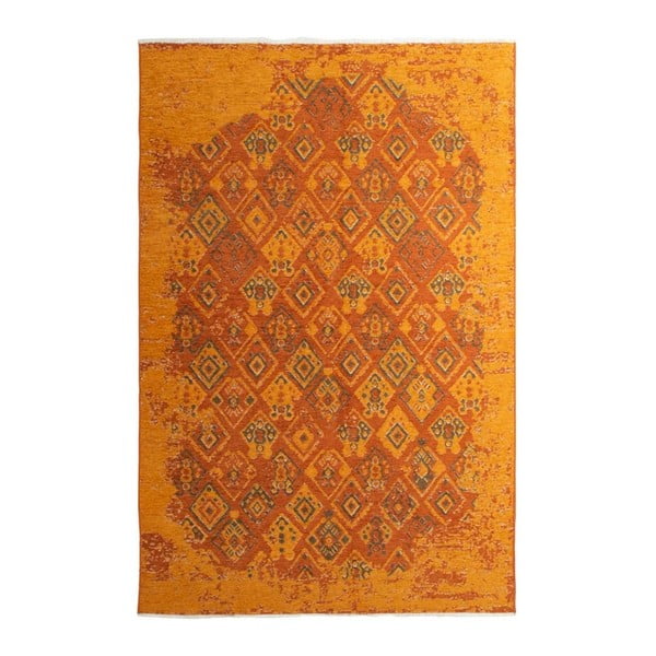 Obojstranný oranžovo-sivý koberec Vitaus Normani, 77 x 200 cm