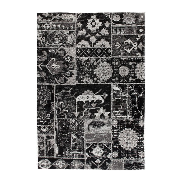 Čierny vzorovaný koberec Kayoom Memorial, 80 x 150 cm