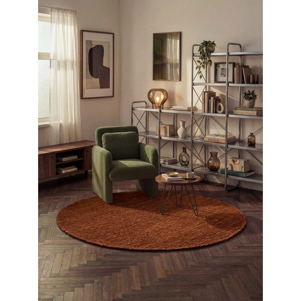 Hnedý ručne tkaný vlnený okrúhly koberec ø 200 cm Bexley Woolwich – Ted Baker-image-1
