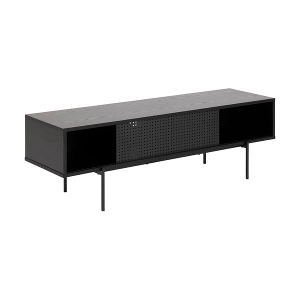 Čierny TV stolík v dekore jaseňa 140x45 cm Angus – Actona-image-3