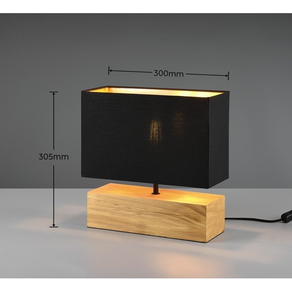 Stolová lampa s textilným tienidlom v čierno-prírodnej farbe (výška 30 cm) Woody – Reality-image-3