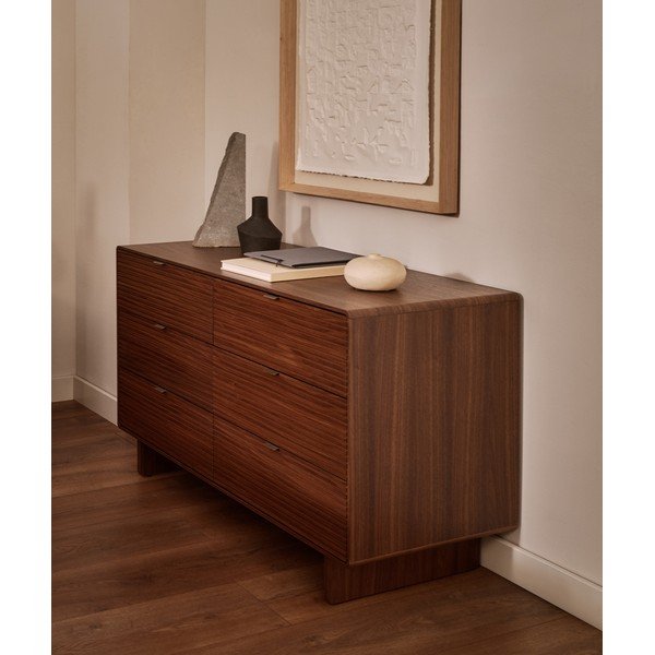 Komoda v dekore orecha v tmavo prírodnej farbe 120x75x50 cm Norlen – Kave Home-image-3