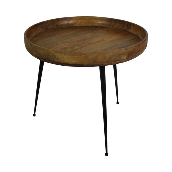 Príručný stolík z mangového dreva HSM Collection Ventura, ⌀ 60 cm