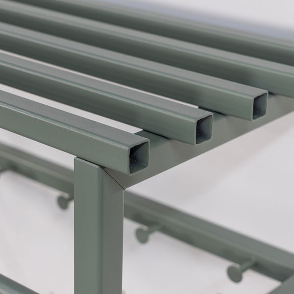 Sivozelený kovový nástenný vešiak s poličkou 76 cm Rizzoli – Spinder Design-image-3