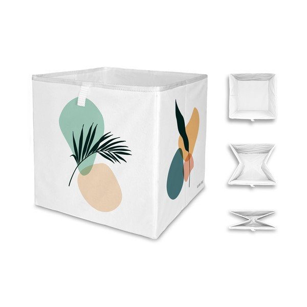 Biely úložný box z mikrovlákna Butter Kings Botanical Art, 32 l