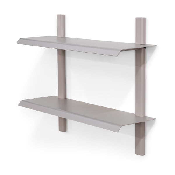 Taupe poschodová kovová polica 60 cm Hola – Spinder Design-image-2