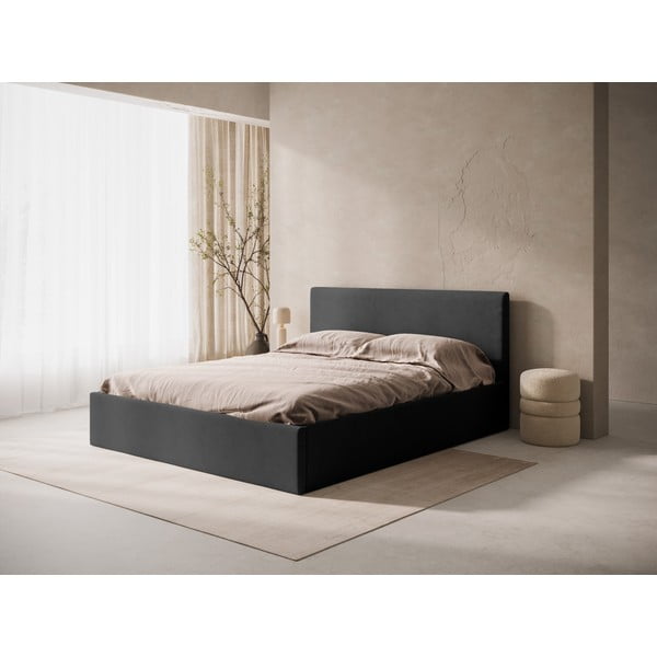 Antracitové čalúnené čelo postele 170,5x100 cm Remo – Micadoni -image-1