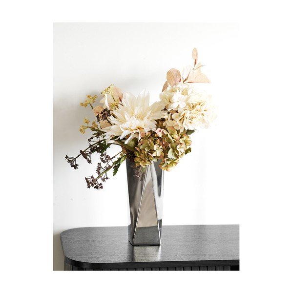 Oceľová váza v striebornej farbe (výška  23 cm) – House Nordic-image-1