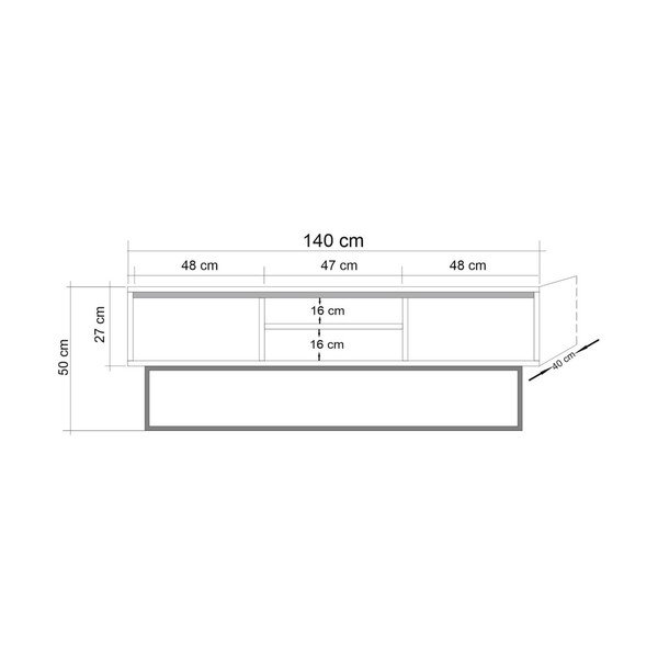 Televízny stolík Izere, dĺžka 140 cm-image-1