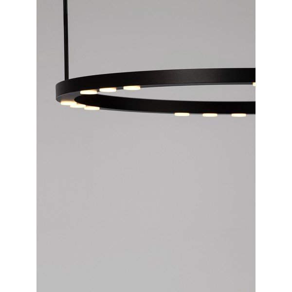 Matne čierne hliníkové LED závesné svietidlo so stmievačom ø 60 cm Lunette – Nova Luce-image-2