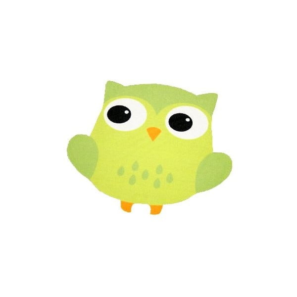 Detský zelený koberec Zala Living Owl, 66 × 66 cm