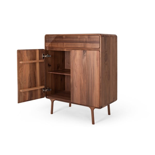 Hnedá komoda z orechového dreva 90x110x45 cm Fawn – Gazzda-image-3
