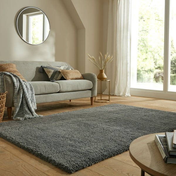 Antracitovosivý koberec 200x200 cm – Flair Rugs-image-2