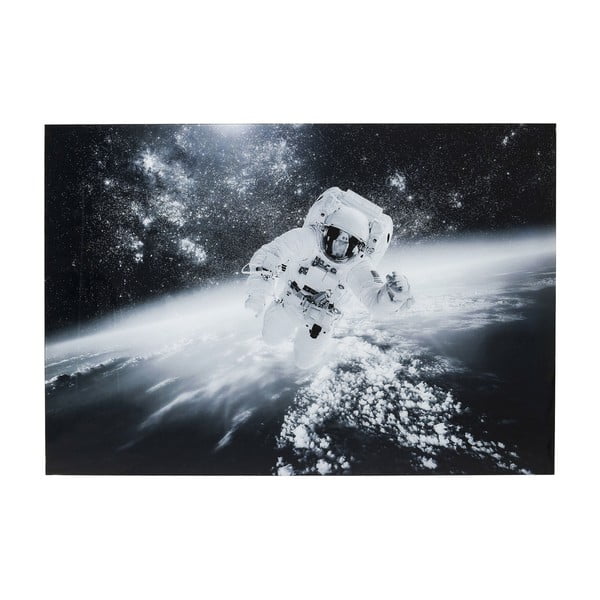 Zasklený čiernobiely obraz Kare Design Glass Man in the Sky, 150 × 100 cm