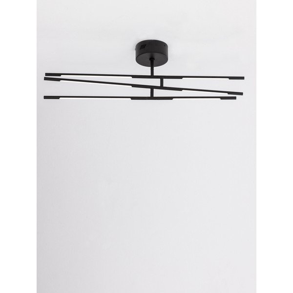 Čierne kovové LED stropné svietidlo so stmievačom s tienidlom z akrylového skla 77x84 cm Raccio – Nova Luce-image-4