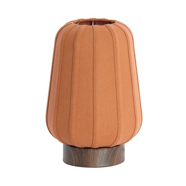 Kovová stolová lampa v terakotovej farbe s textilným tienidlom (výška  29 cm) Bibia – Light & Living