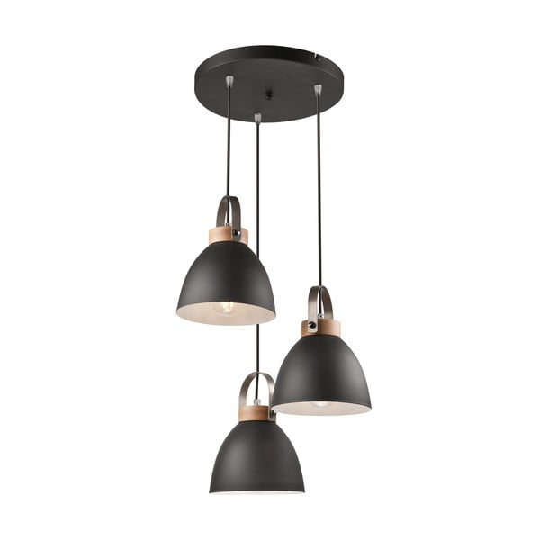 Čierne závesné svietidlo s kovovým tienidlom ø 37 cm Danielle – LAMKUR