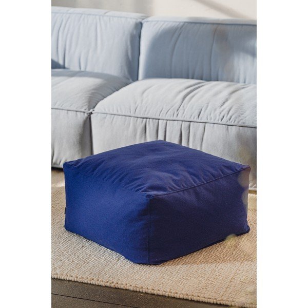 Modrý vlnený taburet Keno – noo.ma-image-1