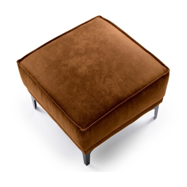 Koňakovohnedý taburet z imitácie kože Copenhagen – Scandic-image-3