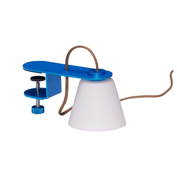 Modrá stolová lampa so skleneným tienidlom (výška  23 cm) Lure – Hübsch