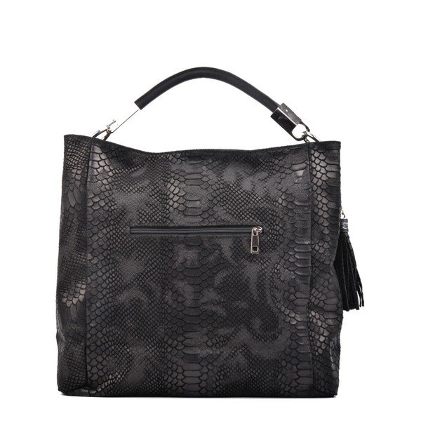 Čierna kožená kabelka Carla Ferreri Druhno-image-4