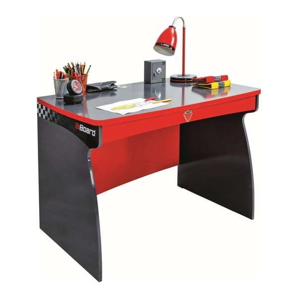Červený pracovný stôl Champion Racer Study Desk