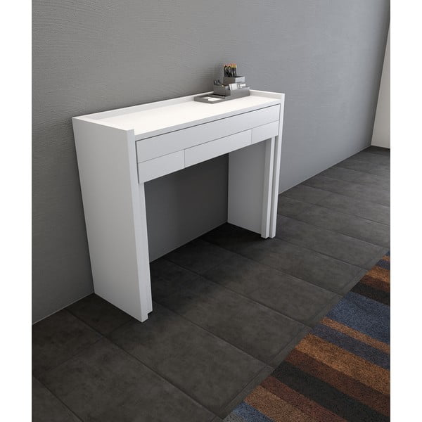 Pracovný stôl s bielou doskou 36x110 cm Mel – Woodman-image-4