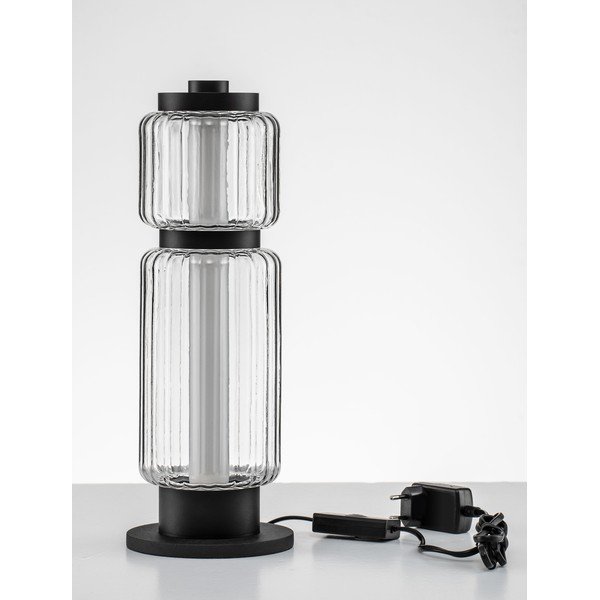 Matne čierna sklenená LED stolová lampa (výška  39 cm) Liesa – Nova Luce-image-4
