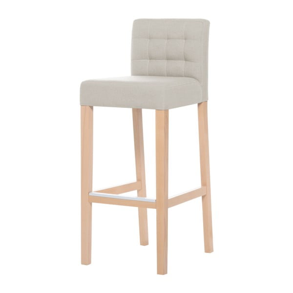 Krémová barová stolička s hnedými nohami Ted Lapidus Maison Jasmin
