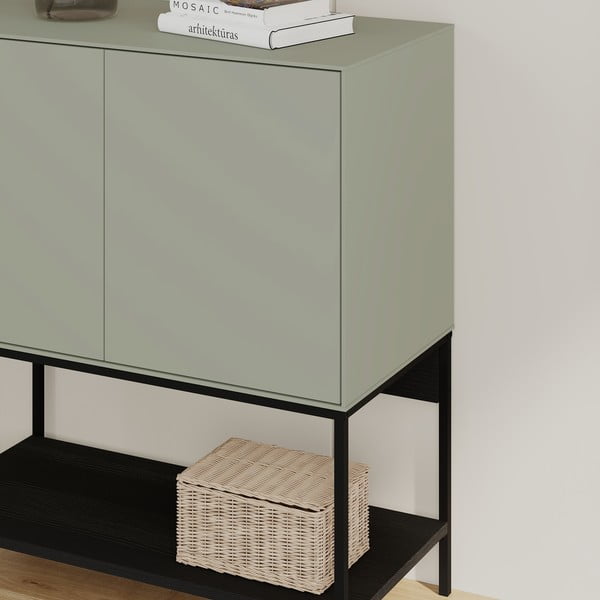 Zeleno-čierna skrinka 80x90x40 cm Amira – Marckeric-image-4