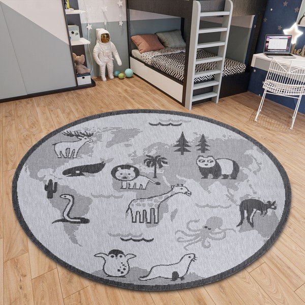Sivý okrúhly koberec ø 120 cm Animal World – Hanse Home-image-2
