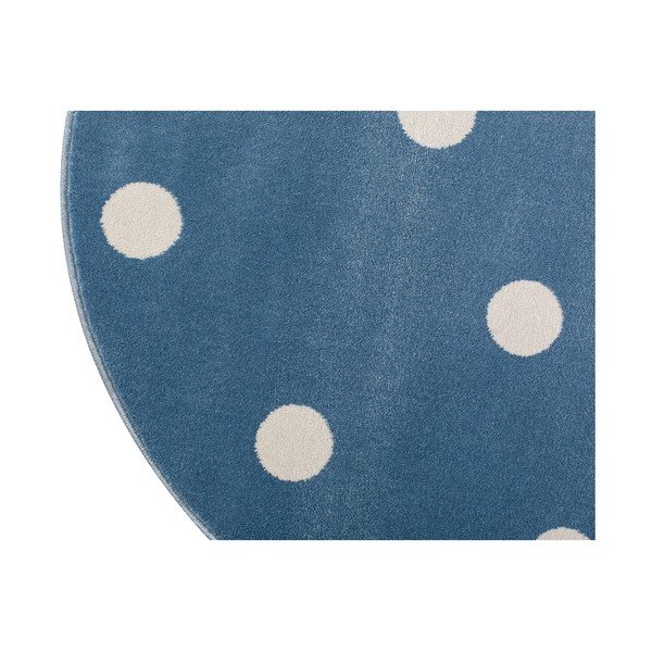 Modrý guľatý koberec s bodkami KICOTI Blue, 100 × 100 cm-image-3