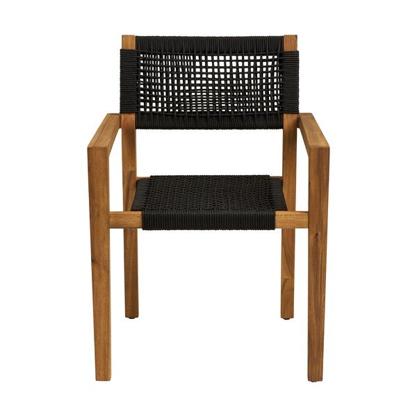 Čierna drevená záhradná stolička Anzio – House Nordic-image-2