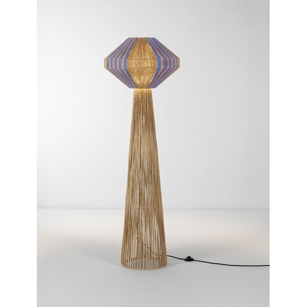 Modrá/v prírodnej farbe povrazová stojacia lampa (výška  152 cm) Abby – Nova Luce-image-4