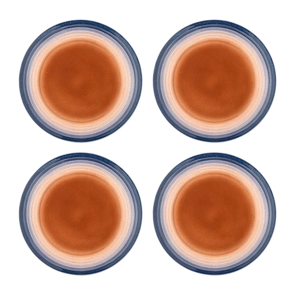 Modré/oranžové dezertné kameninové taniere v súprave 4 ks ø 20,5 cm Tatum – Bloomingville