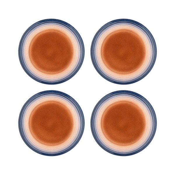 Modré/oranžové dezertné kameninové taniere v súprave 4 ks ø 20,5 cm Tatum – Bloomingville