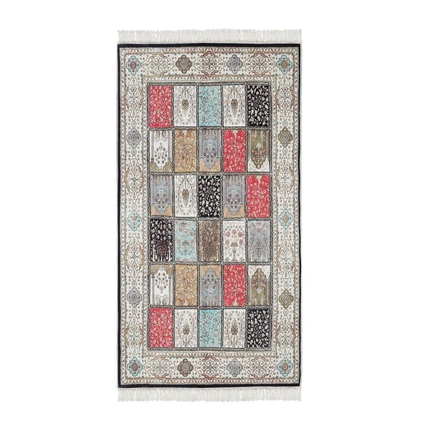 Sivý zamatový koberec Deri, ​​150 × 80 cm