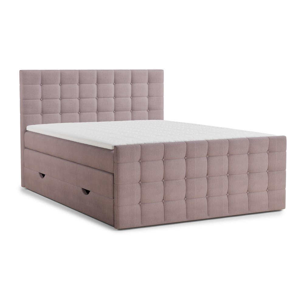 Fialová boxspring posteľ s úložným priestorom 160x200 cm Tasca – Maison de Rêve