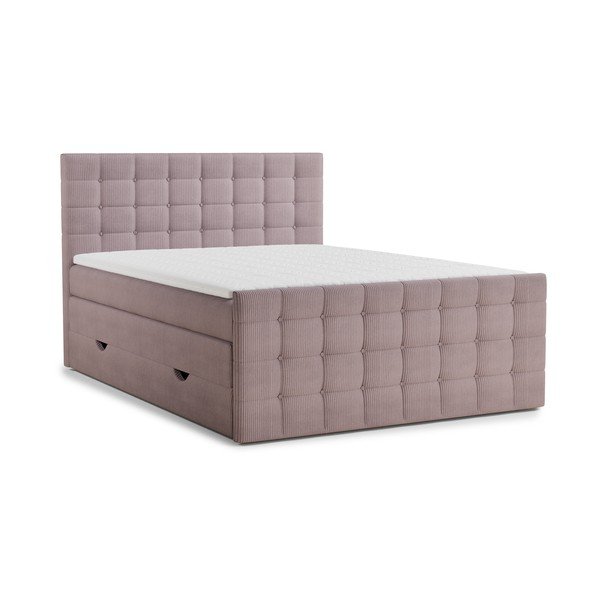 Fialová boxspring posteľ s úložným priestorom 180x200 cm Tasca – Maison de Rêve