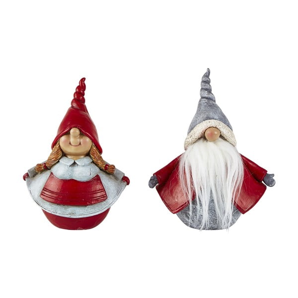 Sada 2 dekoratívnych vianočných sošiek KJ Collection Dwarfy, výška 16 cm